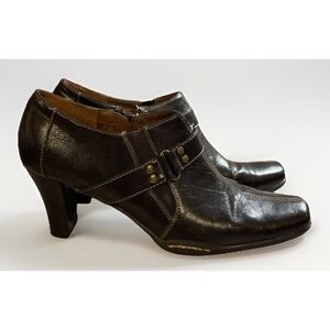 Aerosoles Fascination Soft Brown Leather‎ Zip Up Ankle Boots Women's Size 9.5B